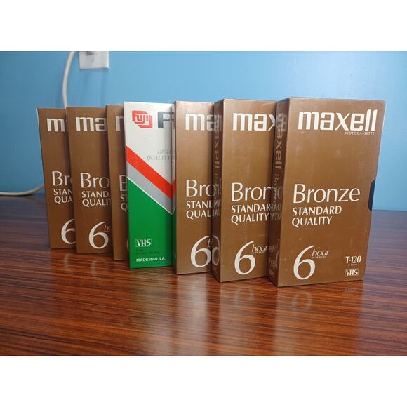 Maxell Bronze & Fugi HQ T-120 6 Hours Blank VHS Blank Tapes Sealed Lot Of 7 - Picture 4 of 7